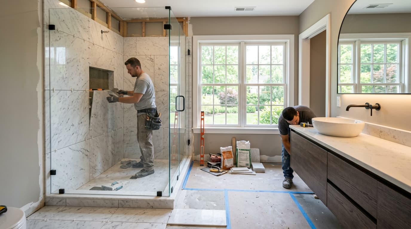 Bathroom renovation in Chester County PA - Harlan Custom Contracting